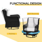 Patio Bistro Set, Porch Furniture with 360 Degree Rotation & Rocking Function, 28.25x30.75x36.25