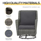 Patio Bistro Set, Porch Furniture with 360 Degree Rotation & Rocking Function, 28.25x30.75x36.25