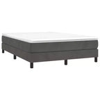 Struttura letto in velluto grigio scuro, compensato, legno ingegnerizzato, matrimoniale standard