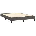 Struttura letto in velluto grigio scuro, compensato, legno ingegnerizzato, matrimoniale standard