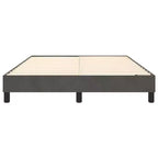 Struttura letto in velluto grigio scuro, compensato, legno ingegnerizzato, matrimoniale standard