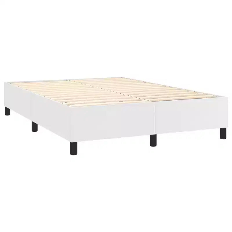 Struttura letto in similpelle bianca, compensato, legno ingegnerizzato Queen
