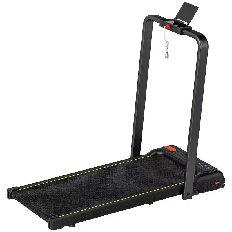 Soozier Walking Pad Treadmill, 0.66.2mph Foldable Under Desk Treadmill with Incline, Handle Bar, Wheels, LED Display and Remote Control