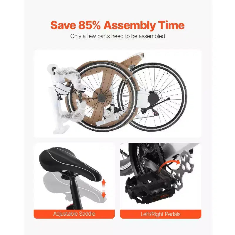 Bici da strada in acciaio al carbonio a 21 velocità con trasmissione Shimano, pneumatici 700x25C, bici da pendolare con manubrio da corsa
