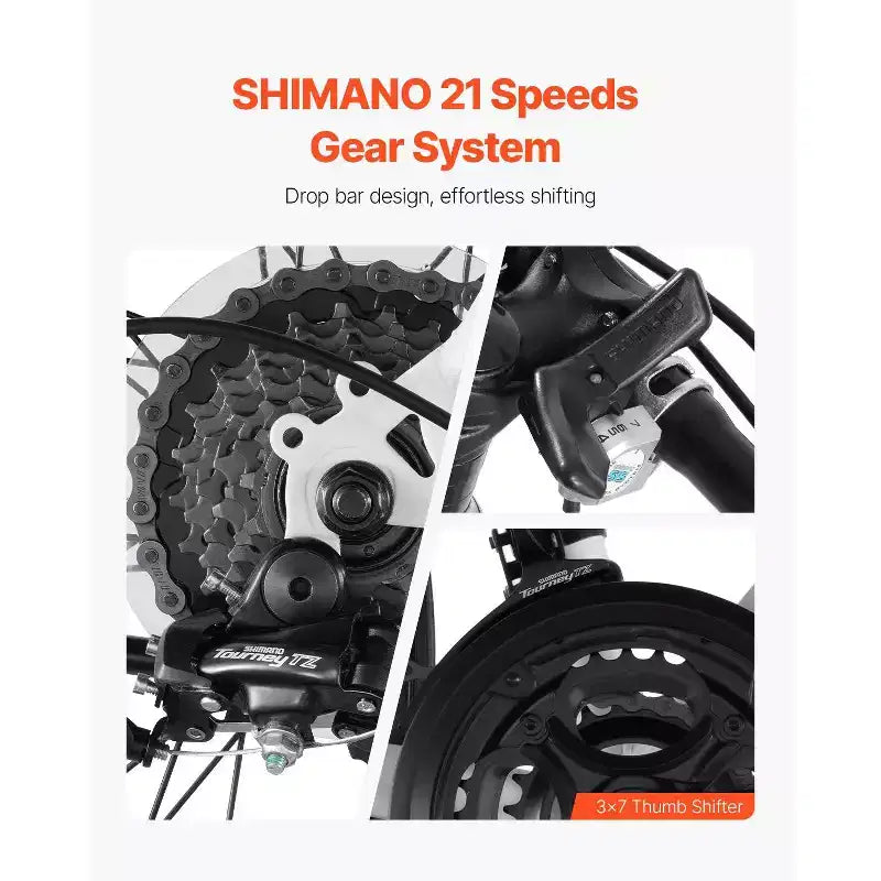 Bici da strada in acciaio al carbonio a 21 velocità con trasmissione Shimano, pneumatici 700x25C, bici da pendolare con manubrio da corsa