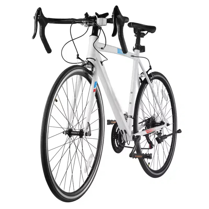 Bici da strada in acciaio al carbonio a 21 velocità con trasmissione Shimano, pneumatici 700x25C, bici da pendolare con manubrio da corsa