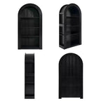Okak Mid Century 4 Tier Tall Arched Bookshelf Cabinet,Wooden Display Bookcase Open Storage Rack for Office,Living Room