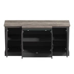 Galano 4-Door Accent Sideboard with Mirrored Cut-Out Doors 60.4 W  18.2 D  29.3 H