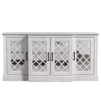 Galano 4-Door Accent Sideboard with Mirrored Cut-Out Doors 60.4 W  18.2 D  29.3 H