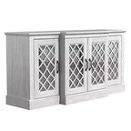 Galano 4-Door Accent Sideboard with Mirrored Cut-Out Doors 60.4 W  18.2 D  29.3 H