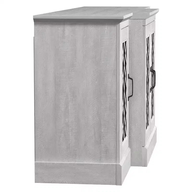 Galano 4-Door Accent Sideboard with Mirrored Cut-Out Doors 60.4 W  18.2 D  29.3 H