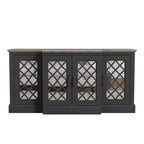 Galano 4-Door Accent Sideboard with Mirrored Cut-Out Doors 60.4 W  18.2 D  29.3 H