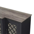 Galano 4-Door Accent Sideboard with Mirrored Cut-Out Doors 60.4 W  18.2 D  29.3 H