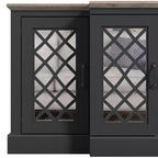 Galano 4-Door Accent Sideboard with Mirrored Cut-Out Doors 60.4 W  18.2 D  29.3 H
