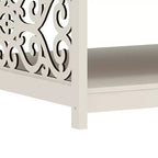 Galano Square Coffee Table with Decorative Cut-Out Panels and Lower Shelf 34.9 W x 34.9 D x 17.1 H