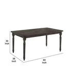 Tavolo da pranzo in legno Royal Hampton Style con piano rettangolare e gambe tornite, grigio