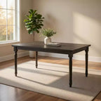 Tavolo da pranzo in legno Royal Hampton Style con piano rettangolare e gambe tornite, grigio