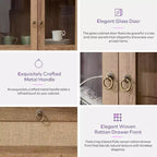 TYBOATLE 75 Tall Arched Storage Cabinet, Wood Kitchens Pantry Cabinets w/Anti-Tipping Device, Versatile Cupboard w/Innovative Drawer