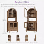 TYBOATLE 75 Tall Arched Storage Cabinet, Wood Kitchens Pantry Cabinets w/Anti-Tipping Device, Versatile Cupboard w/Innovative Drawer