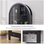 TYBOATLE 75 Tall Arched Storage Cabinet, Wood Kitchens Pantry Cabinets w/Anti-Tipping Device, Versatile Cupboard w/Innovative Drawer