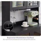 TYBOATLE 75 Tall Arched Storage Cabinet, Wood Kitchens Pantry Cabinets w/Anti-Tipping Device, Versatile Cupboard w/Innovative Drawer