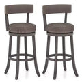 Costway 31 Bar Height Chairs Set of 2 w/ 360 Swivel Seat Back & Cushioned Seat