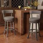 Costway 31 Bar Height Chairs Set of 2 w/ 360 Swivel Seat Back & Cushioned Seat
