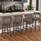 Costway 31 Bar Height Chairs Set of 2 w/ 360 Swivel Seat Back & Cushioned Seat