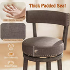 Costway 31 Bar Height Chairs Set of 2 w/ 360 Swivel Seat Back & Cushioned Seat