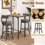 Costway 31 Bar Height Chairs Set of 2 w/ 360 Swivel Seat Back & Cushioned Seat