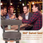 Costway 31 Bar Height Chairs Set of 2 w/ 360 Swivel Seat Back & Cushioned Seat