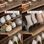 Scarpiera a 4 Ante Ribaltabili con Ripiano Regolabile - Organizzatore Versatile in Legno per Ingresso, Corridoio e Soggiorno