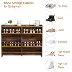 Scarpiera a 4 Ante Ribaltabili con Ripiano Regolabile - Organizzatore Versatile in Legno per Ingresso, Corridoio e Soggiorno