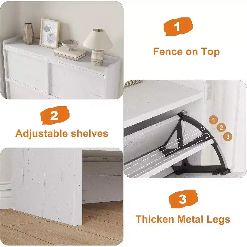 Scarpiera a 4 Ante Ribaltabili con Ripiano Regolabile - Organizzatore Versatile in Legno per Ingresso, Corridoio e Soggiorno