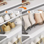 Scarpiera a 4 Ante Ribaltabili con Ripiano Regolabile - Organizzatore Versatile in Legno per Ingresso, Corridoio e Soggiorno