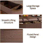 40 Modern Lift-Top Coffee Table with Hidden Storage, Rustic Oval Center Table for Living Room, Space-Saving Lift-Top Cocktail Table-Panipeachy