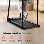 Redliro Walking Treadmill for Seniors, Compact Low-Impact Treadmill with Handles, Safe Home Walking Pad for Older Adults, 300 lbs