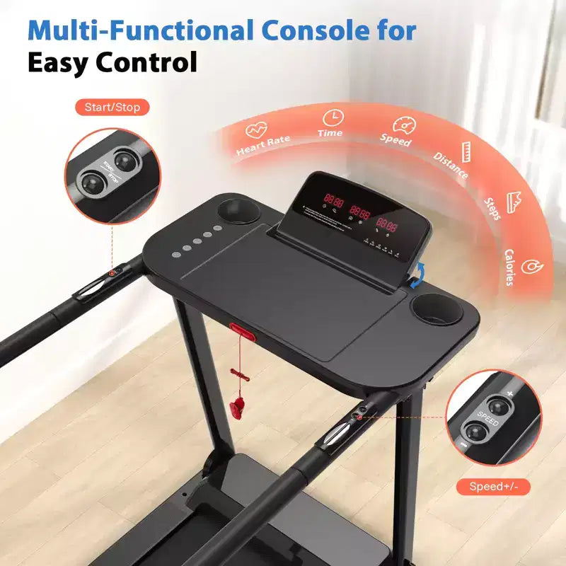 Redliro Walking Treadmill for Seniors, Compact Low-Impact Treadmill with Handles, Safe Home Walking Pad for Older Adults, 300 lbs