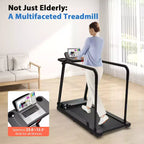 Redliro Walking Treadmill for Seniors, Compact Low-Impact Treadmill with Handles, Safe Home Walking Pad for Older Adults, 300 lbs