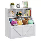 Libreria e Portagiochi per Bambini, Organizzatore Portagiochi per Bambini, Mobile Contenitore Giocattoli con Scaffale per Giocattoli, Libreria Organizzatore Giocattoli per Bambini Piccoli con Contenitori