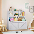 Libreria e Portagiochi per Bambini, Organizzatore Portagiochi per Bambini, Mobile Contenitore Giocattoli con Scaffale per Giocattoli, Libreria Organizzatore Giocattoli per Bambini Piccoli con Contenitori