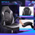 TUYOHW Sedia da Gaming Ergonomica, Sedia da Ufficio con Schienale a S, Modalità Dondolio e Altezza Regolabile, Schiuma ad Alta Resilienza