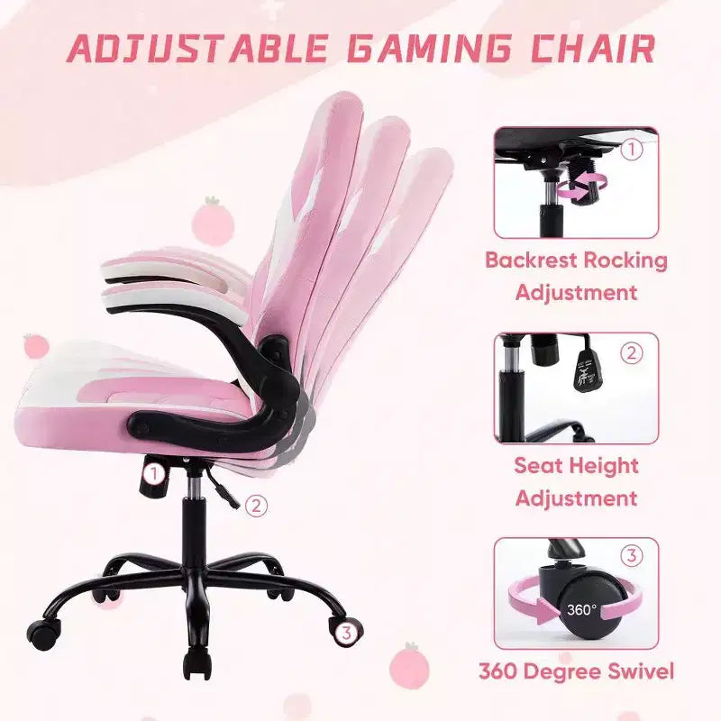 TUYOHW Sedia da Gaming Ergonomica, Sedia da Ufficio con Schienale a S, Modalità Dondolio e Altezza Regolabile, Schiuma ad Alta Resilienza
