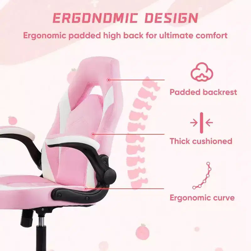 TUYOHW Sedia da Gaming Ergonomica, Sedia da Ufficio con Schienale a S, Modalità Dondolio e Altezza Regolabile, Schiuma ad Alta Resilienza