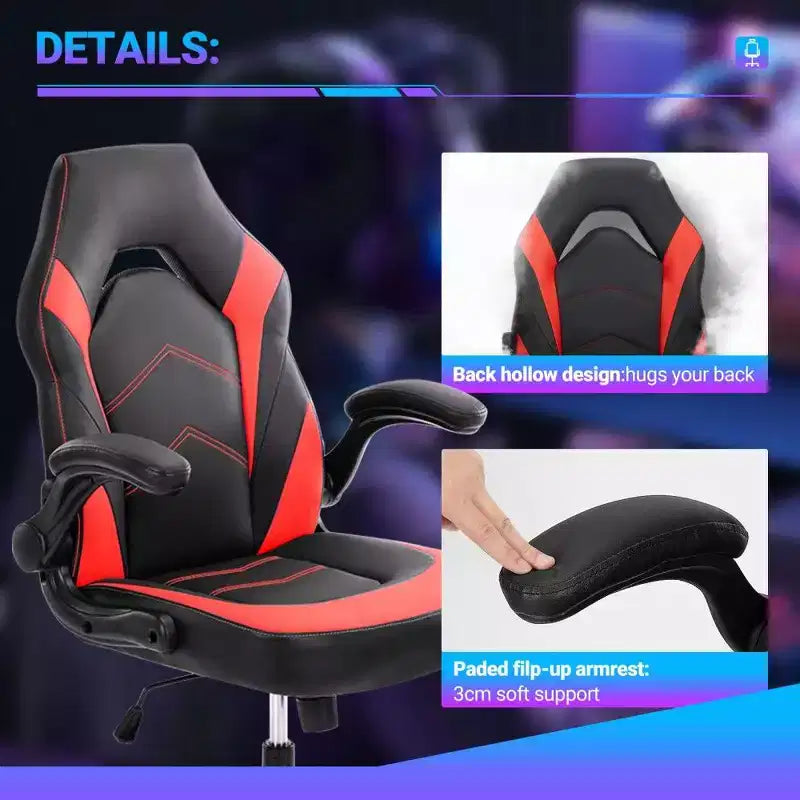TUYOHW Sedia da Gaming Ergonomica, Sedia da Ufficio con Schienale a S, Modalità Dondolio e Altezza Regolabile, Schiuma ad Alta Resilienza