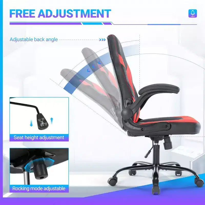 TUYOHW Sedia da Gaming Ergonomica, Sedia da Ufficio con Schienale a S, Modalità Dondolio e Altezza Regolabile, Schiuma ad Alta Resilienza