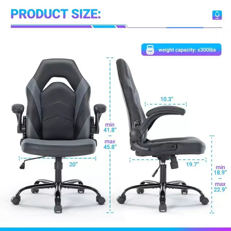 TUYOHW Sedia da Gaming Ergonomica, Sedia da Ufficio con Schienale a S, Modalità Dondolio e Altezza Regolabile, Schiuma ad Alta Resilienza