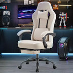 Sedia girevole in microfibra a incrocio TUYOHW con ruote, sedia da ufficio con poggiatesta e cuscino lombare rimovibili, sedia da gaming per l'ufficio