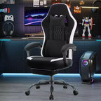 Sedia girevole in microfibra a incrocio TUYOHW con ruote, sedia da ufficio con poggiatesta e cuscino lombare rimovibili, sedia da gaming per l'ufficio