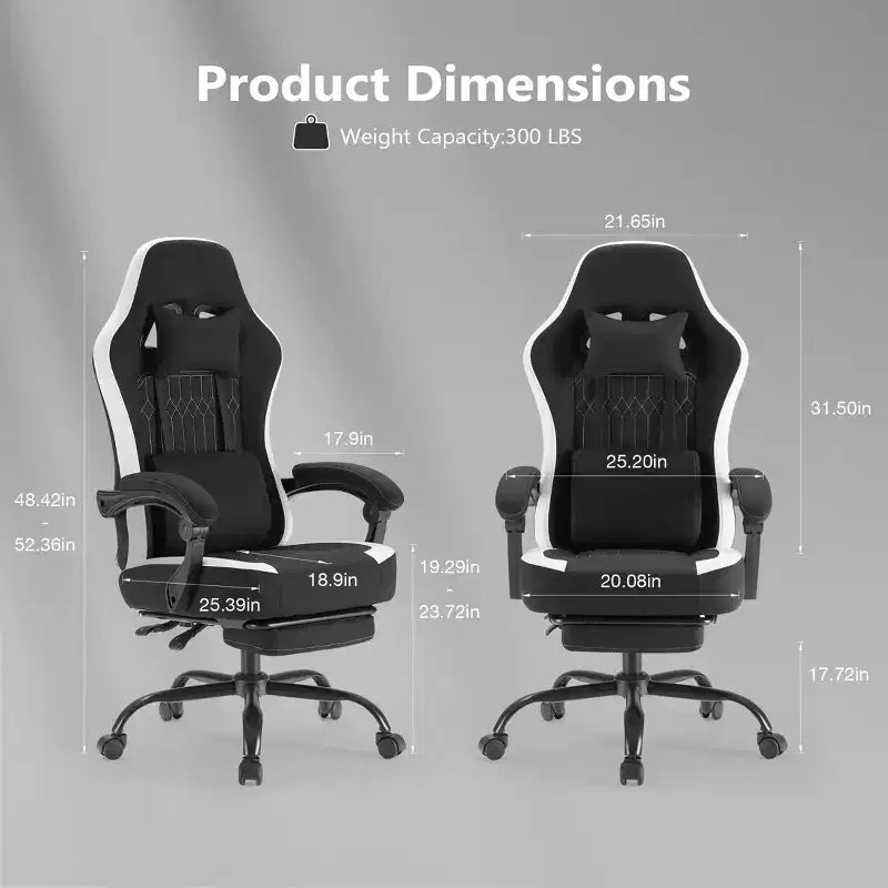 Sedia girevole in microfibra a incrocio TUYOHW con ruote, sedia da ufficio con poggiatesta e cuscino lombare rimovibili, sedia da gaming per l'ufficio